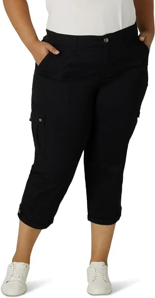 Lee Women's Plus Size Ultra Lux Comfort with Flex-to-go Cargo Capri Pant
