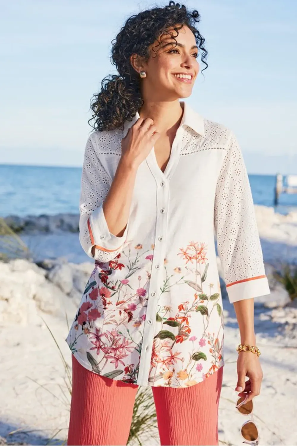 Colleen Printed Tunic Big Shirt