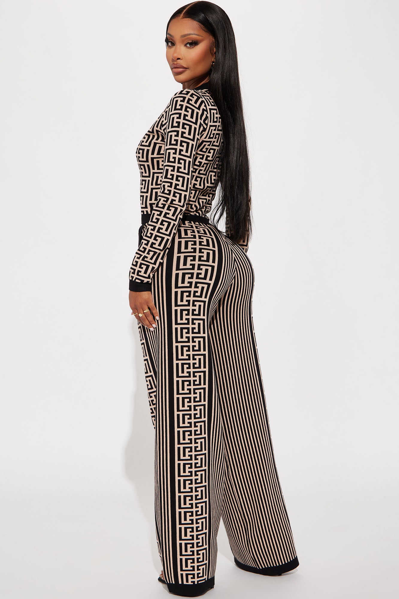 Stay Pretty Sweater Pant Set - Black/combo