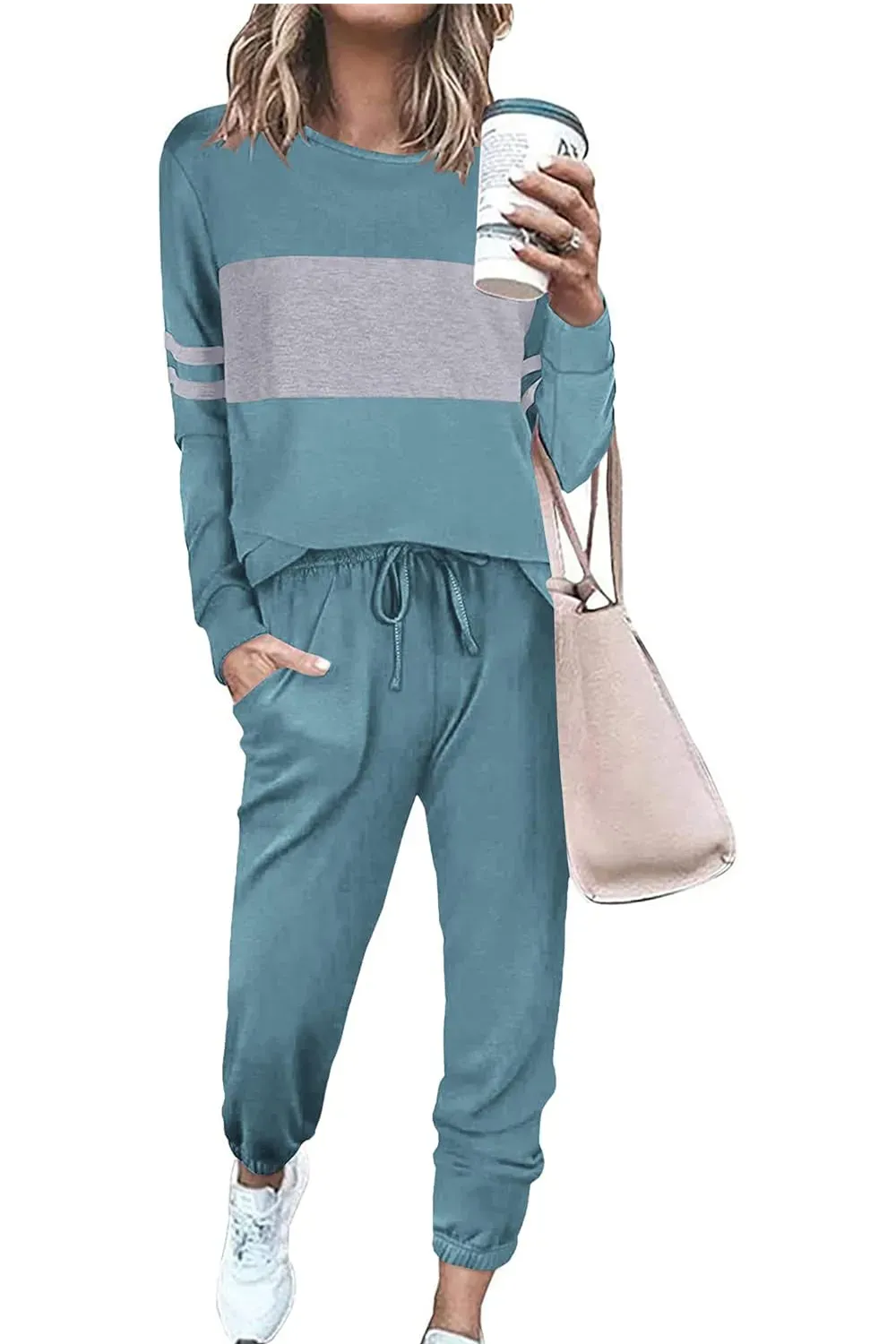 Casual Color Block 2-Piece Loungewear Set  ( Big Savings!!!)