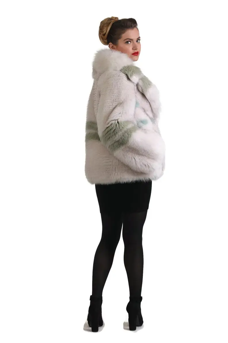 Multicolored Fox Fur coat