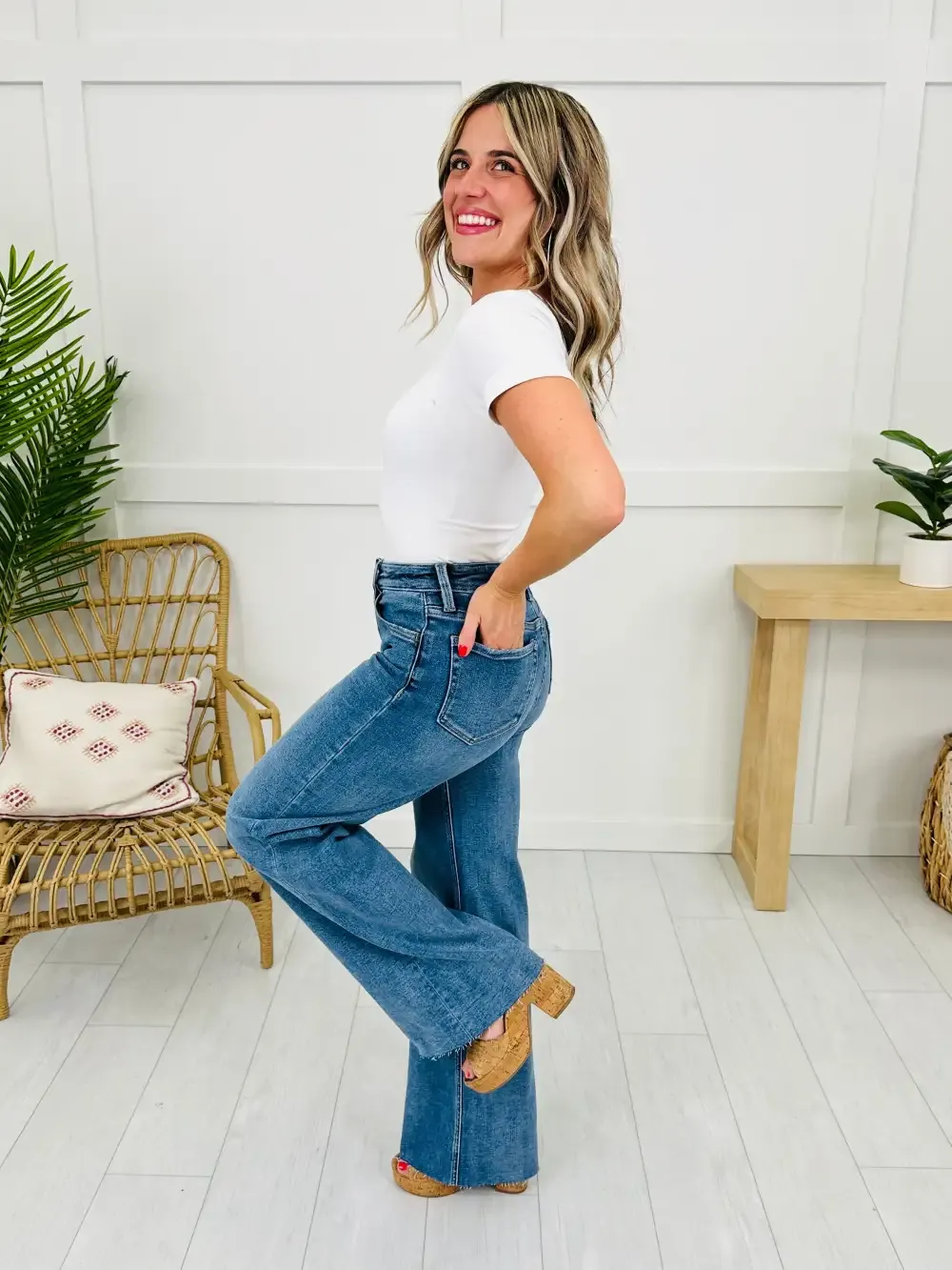 Planning Ahead Tummy Control Wide Leg Jeans