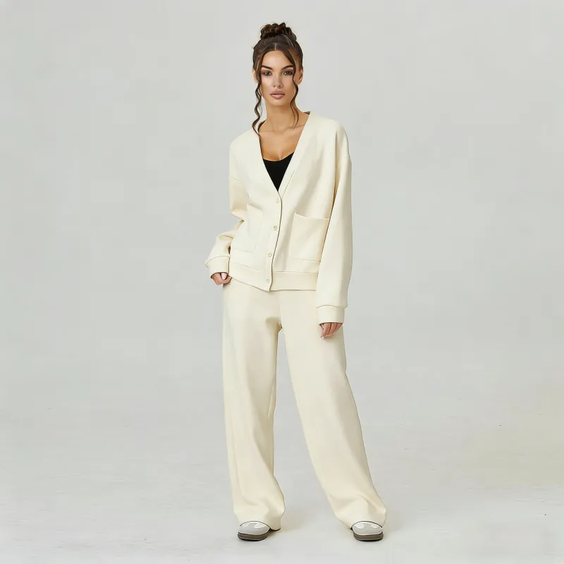 Women's Buttoned Casual Two-Piece Set