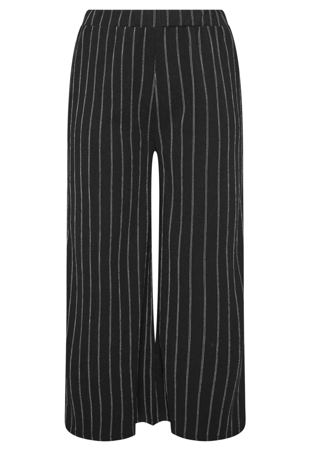 YOURS Curve Khaki Green Textured Wide Leg Trousers