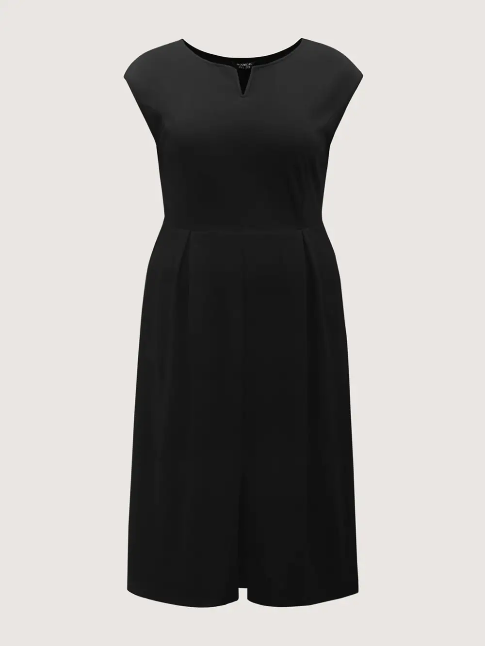 Stretchy Waist Pleated Midi Dress