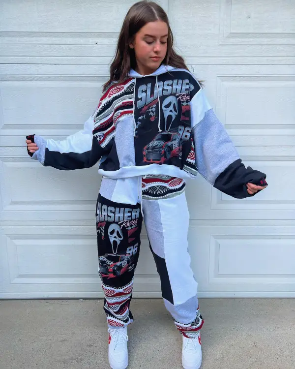 Grey 2 piece set tops and bottoms how perfect and cozy piece for your Halloween day
