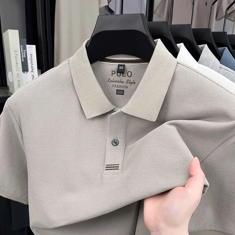Men's summer high-end business casual cotton polo shirt