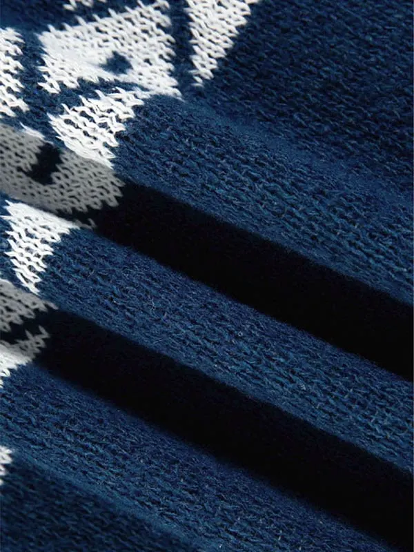 Men's Vintage Jacquard Lapel Knitted Sweater Jacket