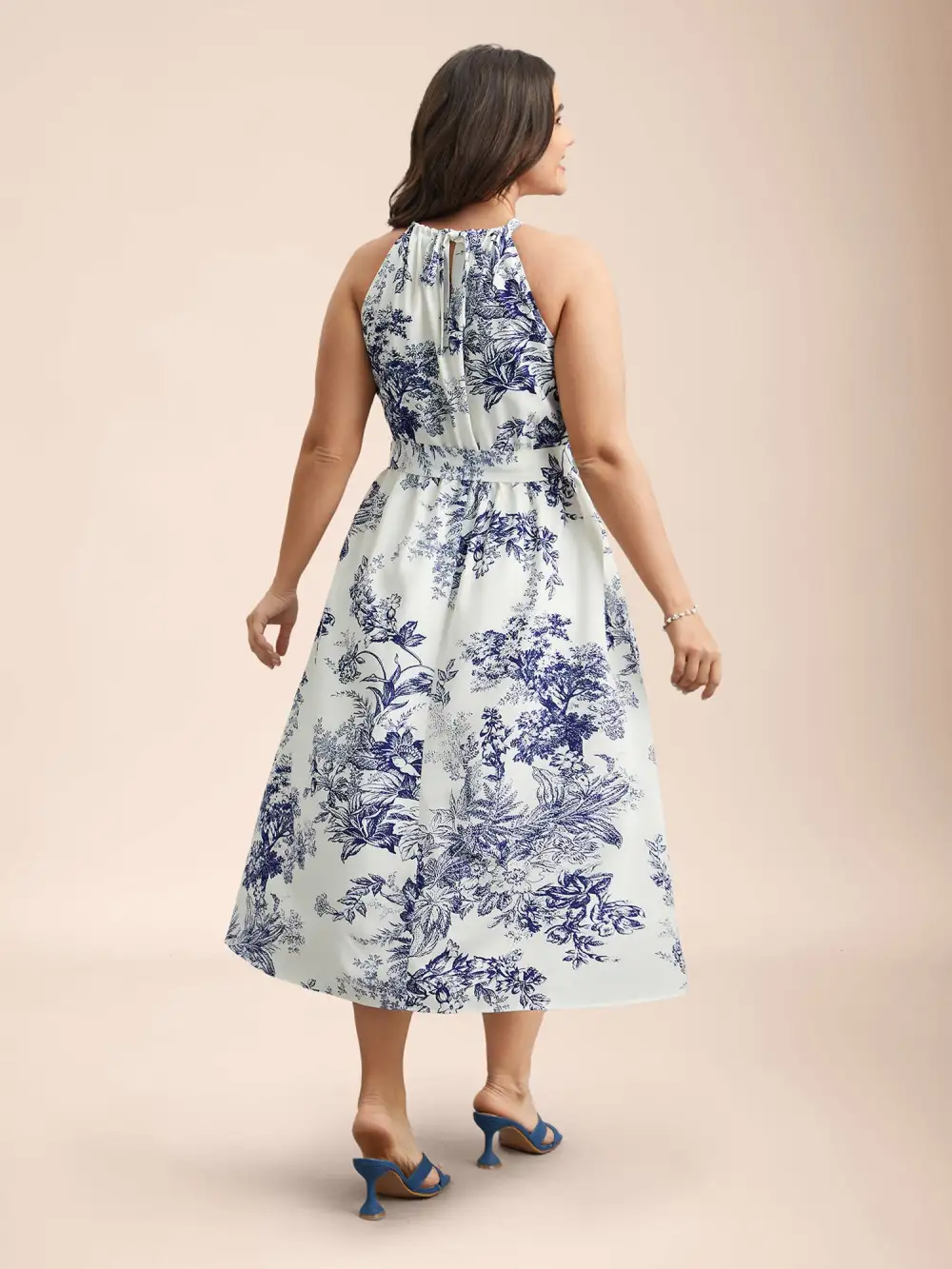 Spring Time Florals Sleeveless Midi Dress