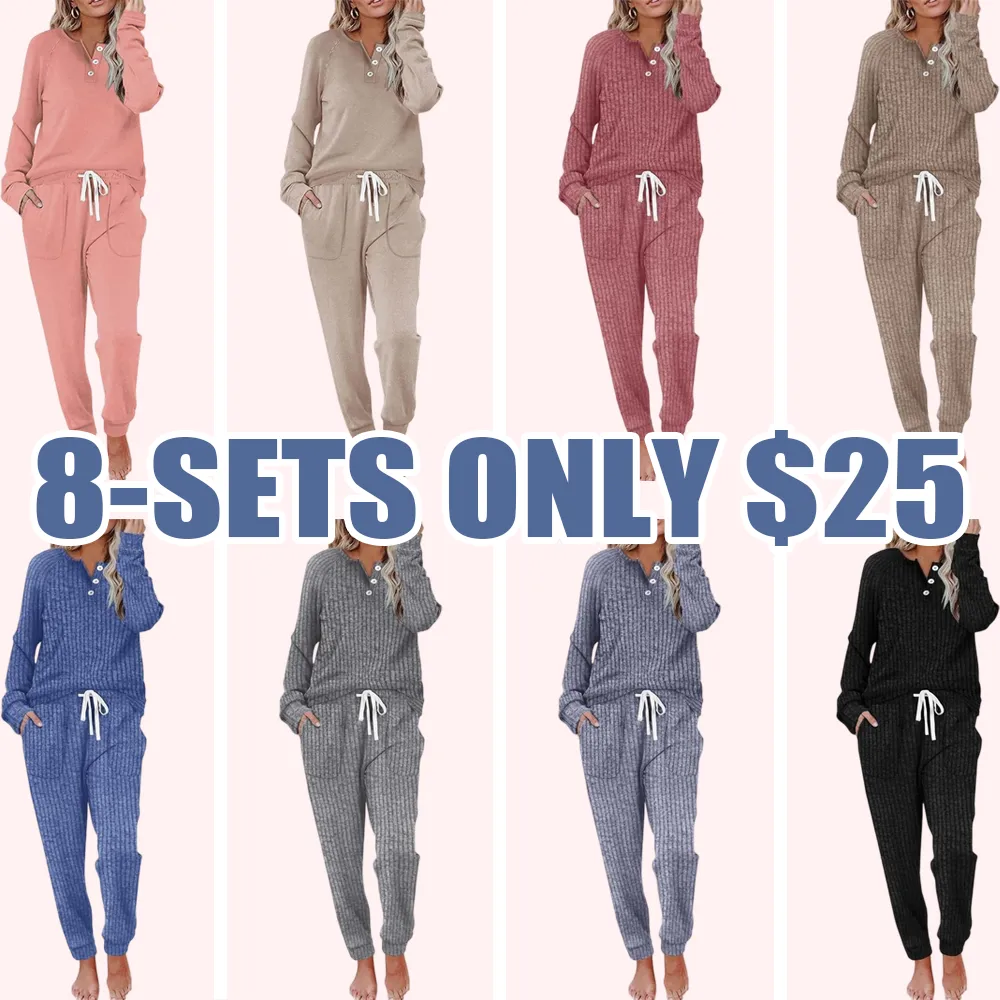 Women's 2-Piece Button Down Lounge Sweatsuit