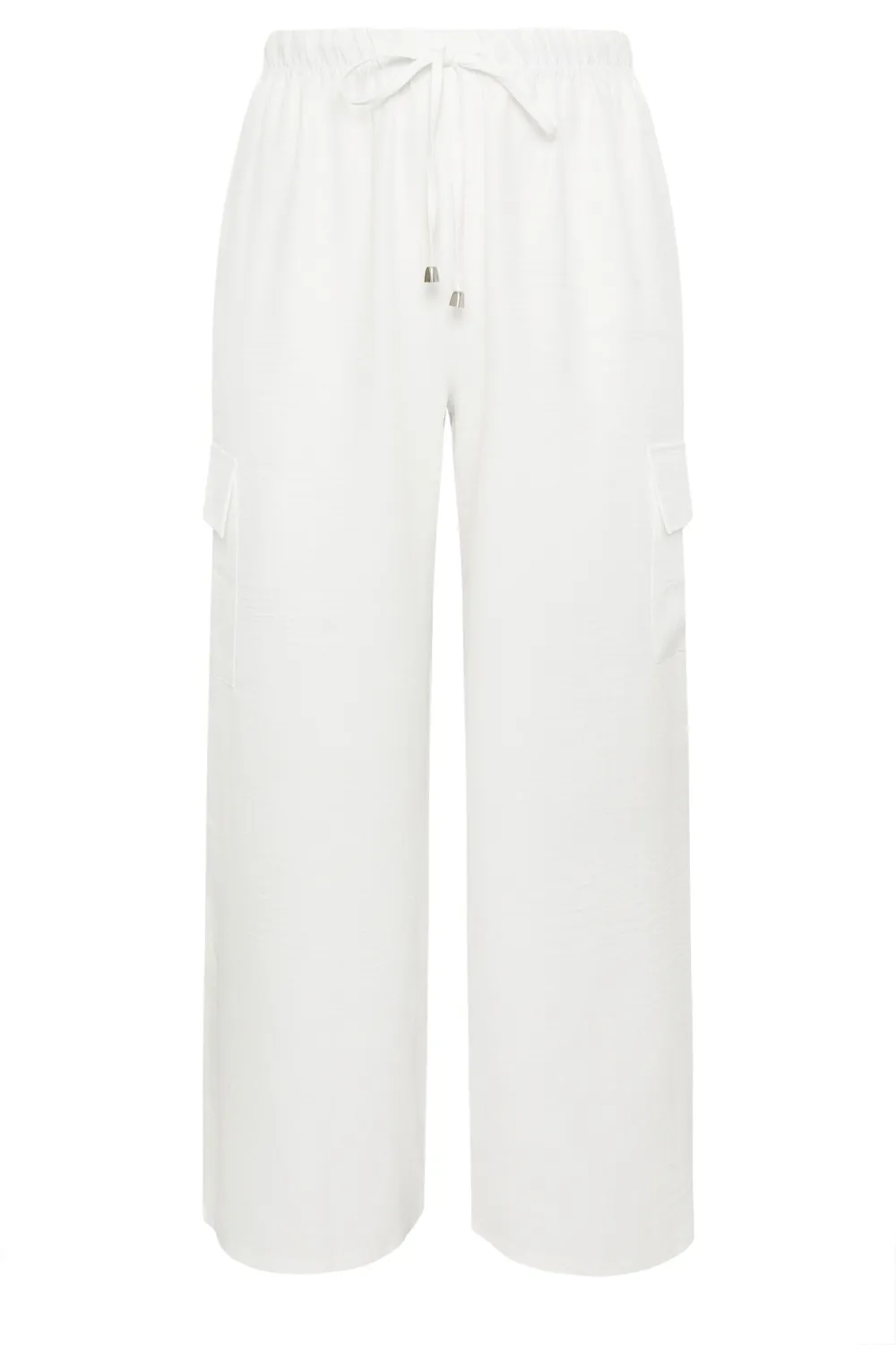 YOURS Curve Khaki Green Linen Look Cargo Trousers