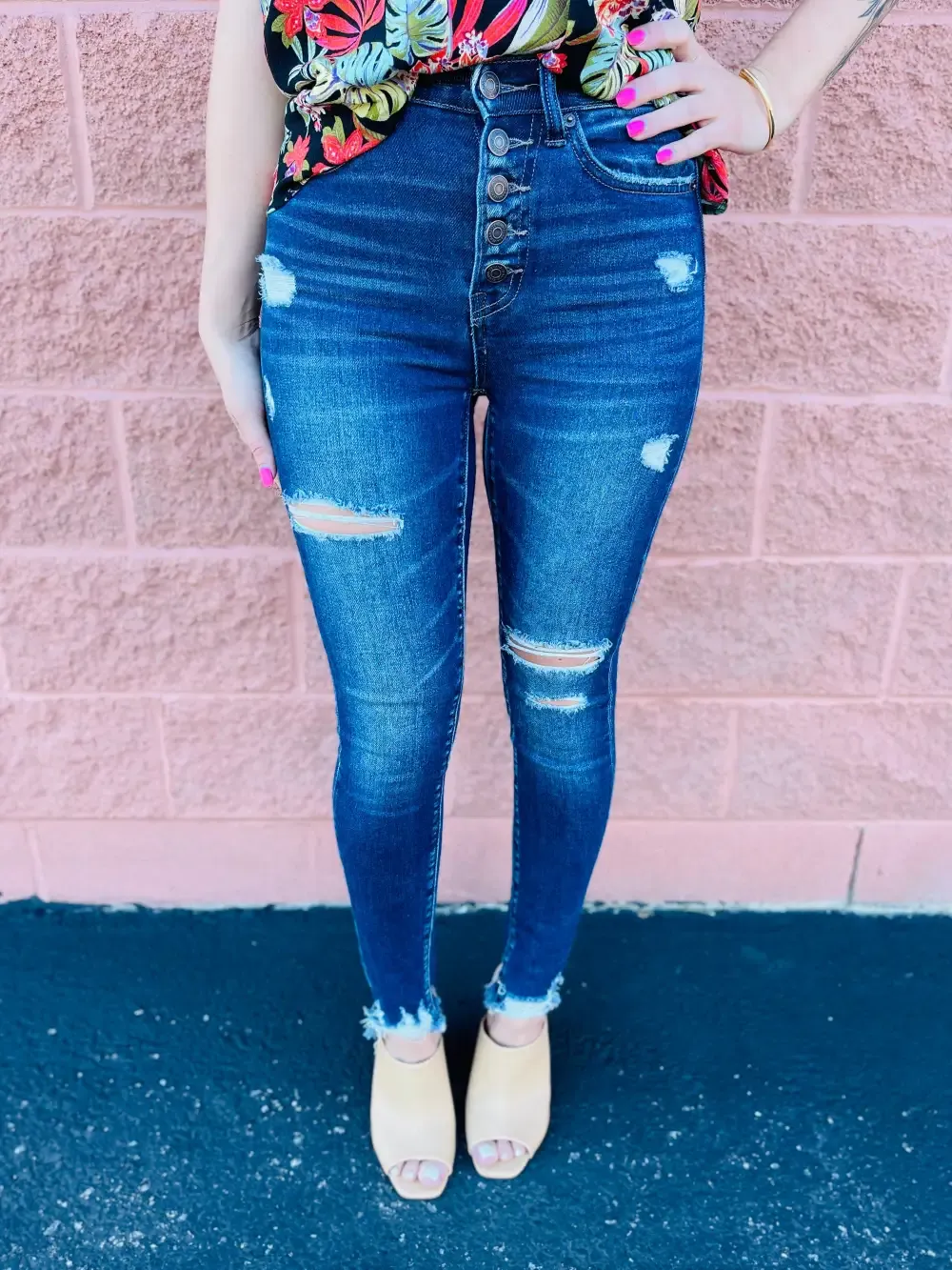 DOORBUSTER! I Like Big Button Fly Skinny Jeans