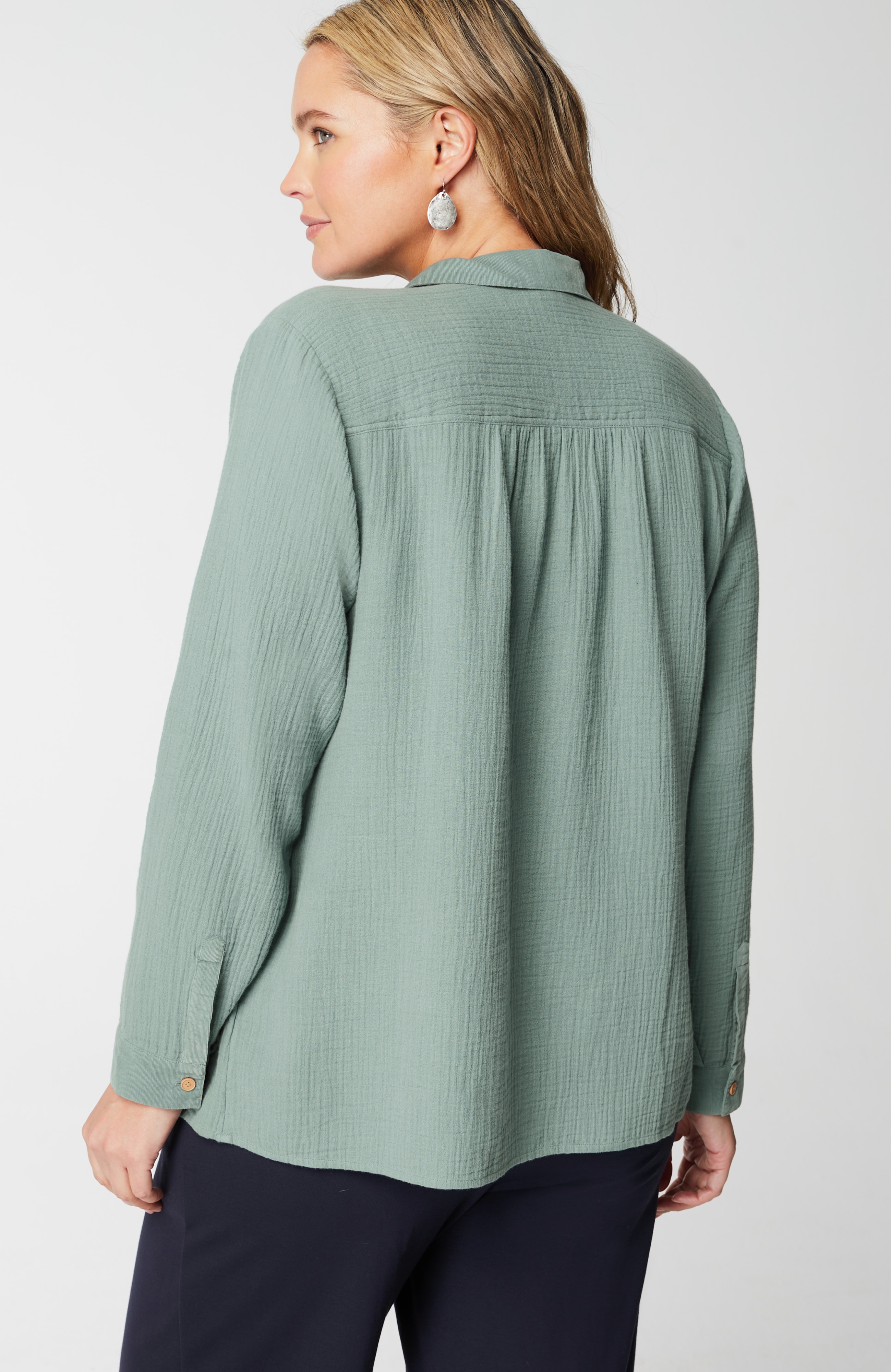 Cotton-Gauze Mixed-Media Shirt