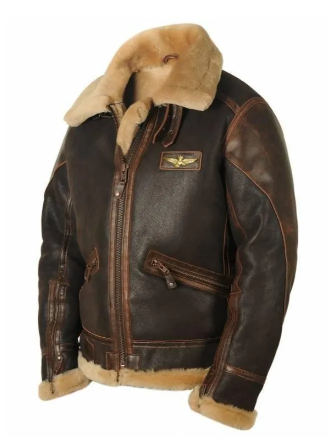 Fur One Lapel Standing Lapel Casual Warm Flight Jacket
