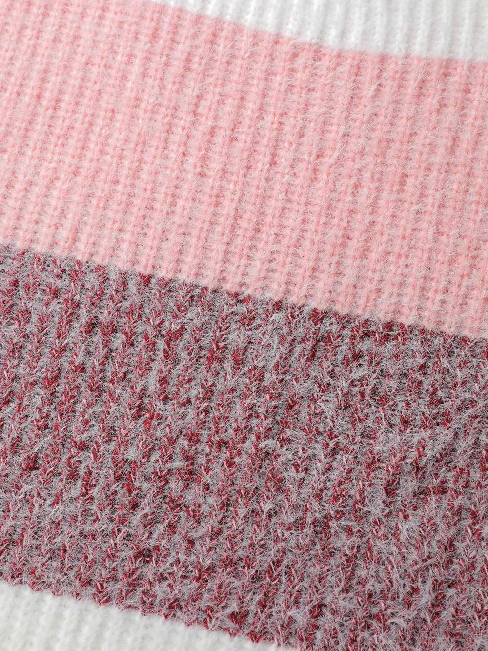 Colorblock Faux Mink Fur Pullover