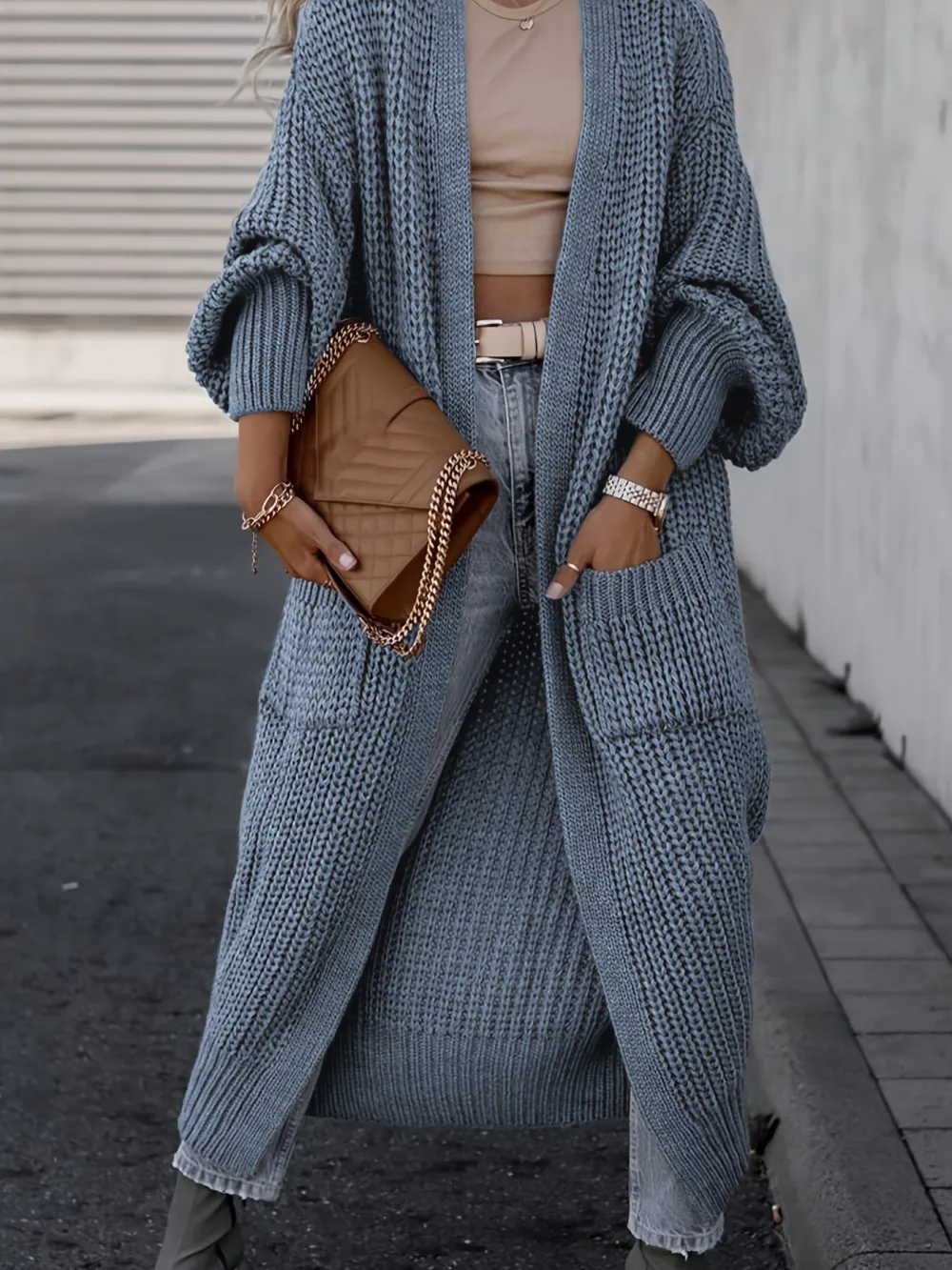 Cozy Long Sleeve Open Front Cardigan Sweater - Soft, Casual, and Versatile for Fall and Winter - Women's Long Length Clothing for Everyday Wear