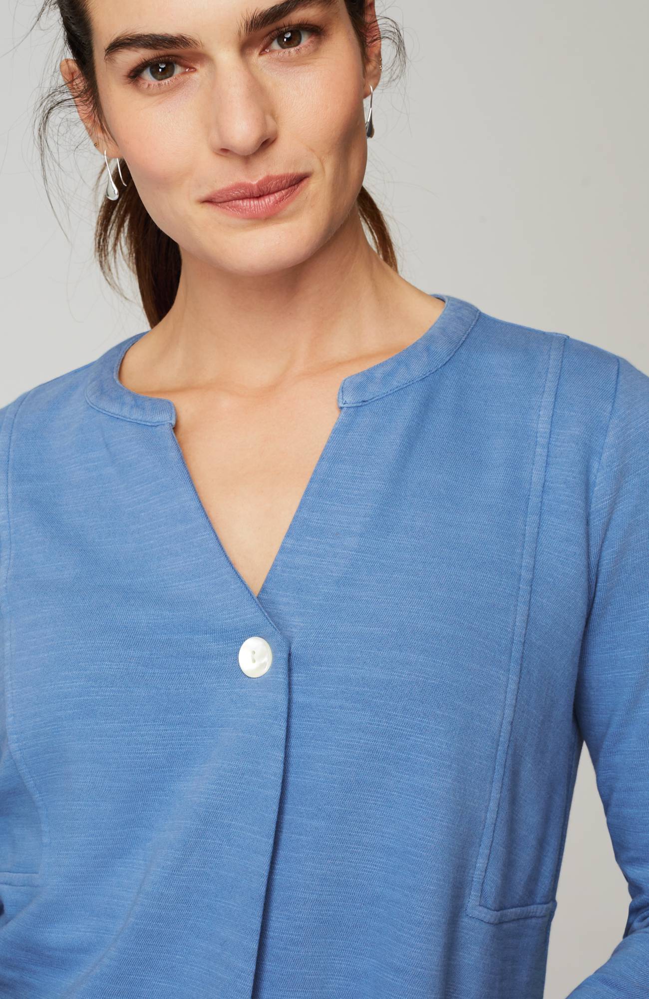 pure jill organically grown cotton buttoned top