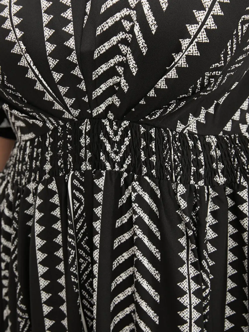 Solid Geometric Dolman Sleeve Pocket Shirred Split Hem Dress