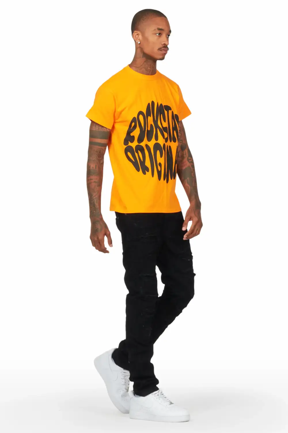 Gaines Black Ripped Slim Straight Jean