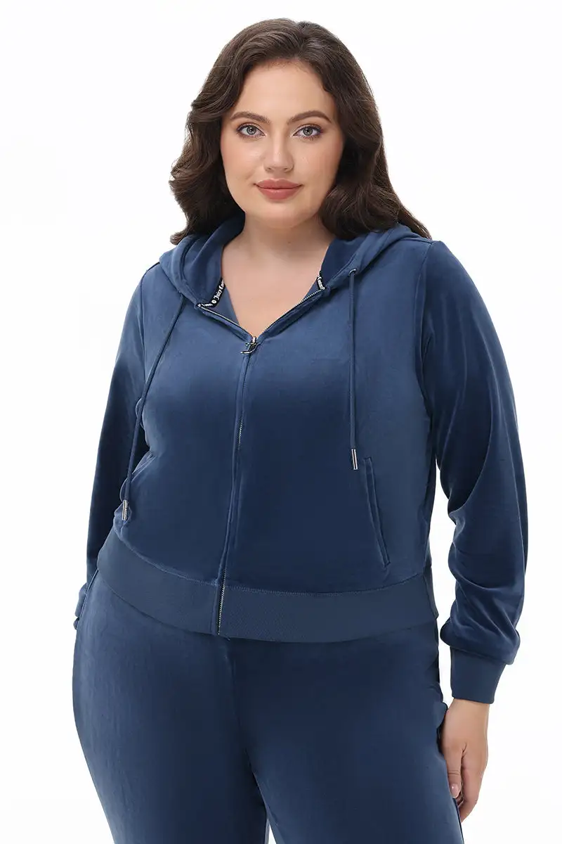 Plus-Size OG Big Bling Velour Hoodie