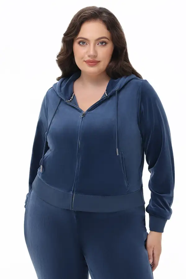 Plus-Size OG Big Bling Velour Hoodie