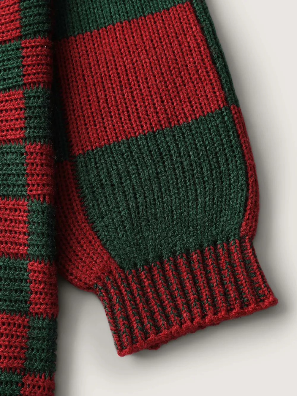 Holiday Checkered Open-Front Knit Cardigan