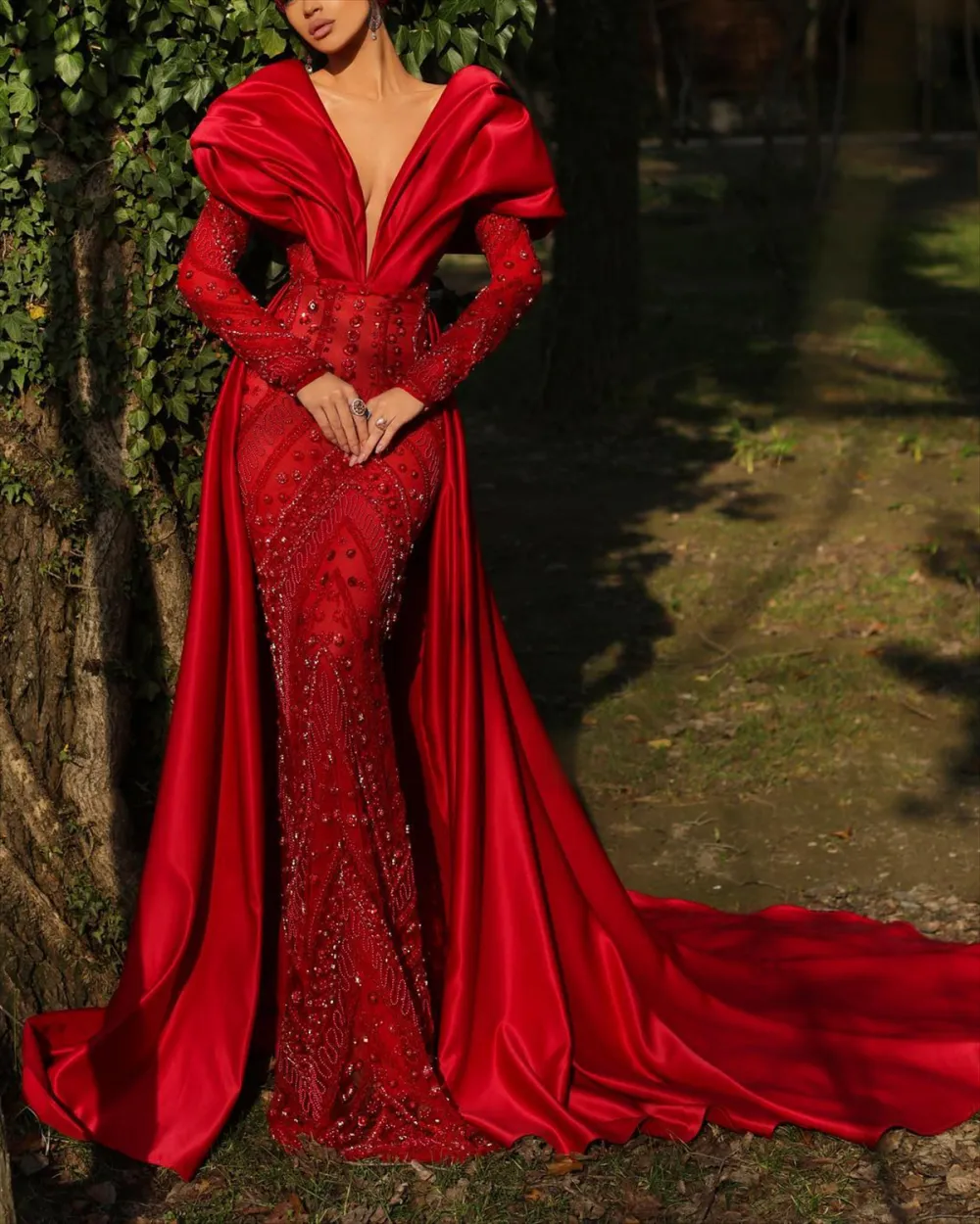 Fashion V-neck Sequins Prom Dress