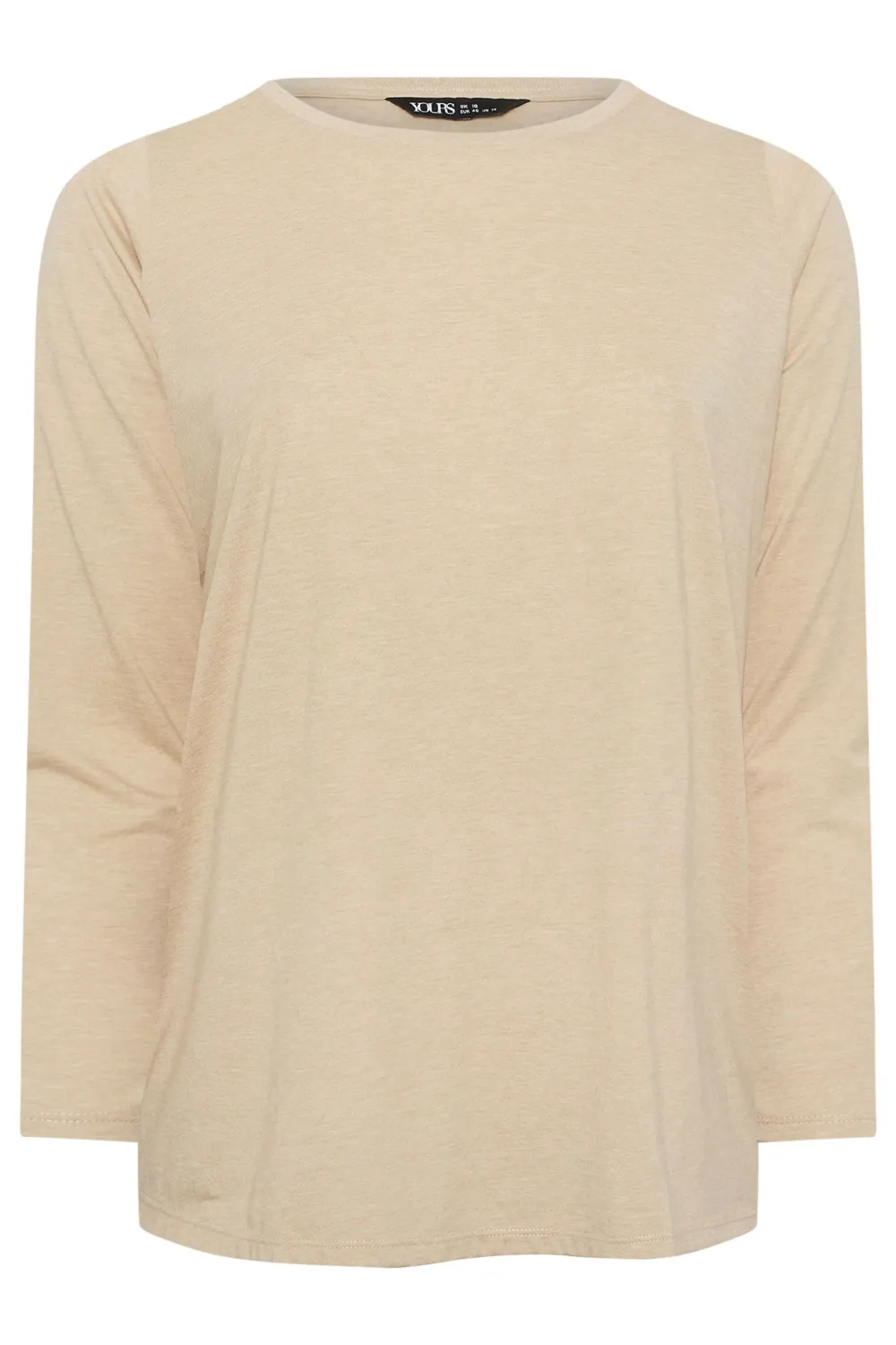 YOURS Curve Black Cotton Long Sleeve T-Shirt
