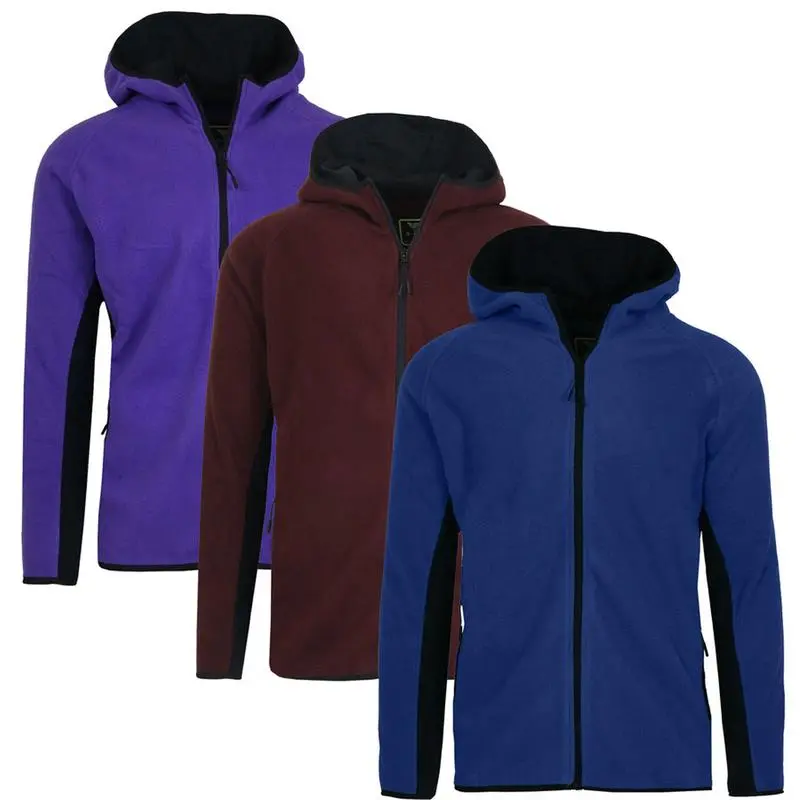Men's 3 Pack Heavyweight Fleece Lined Zip & Pullover Hoodies Menswear Plain