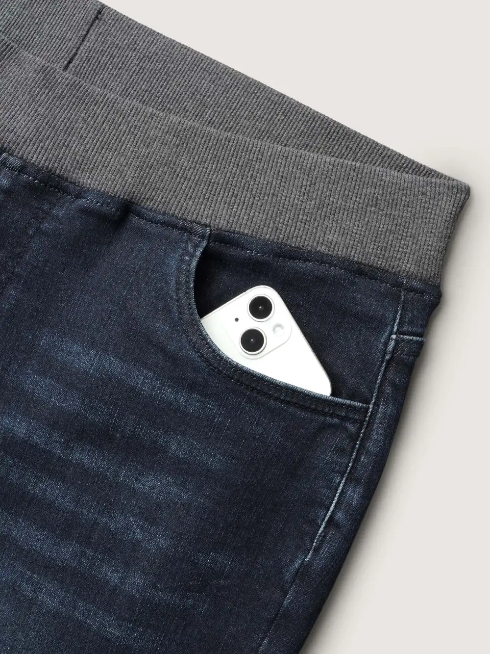 Stretchy Whiskered Waist Skinny Knit Jeans