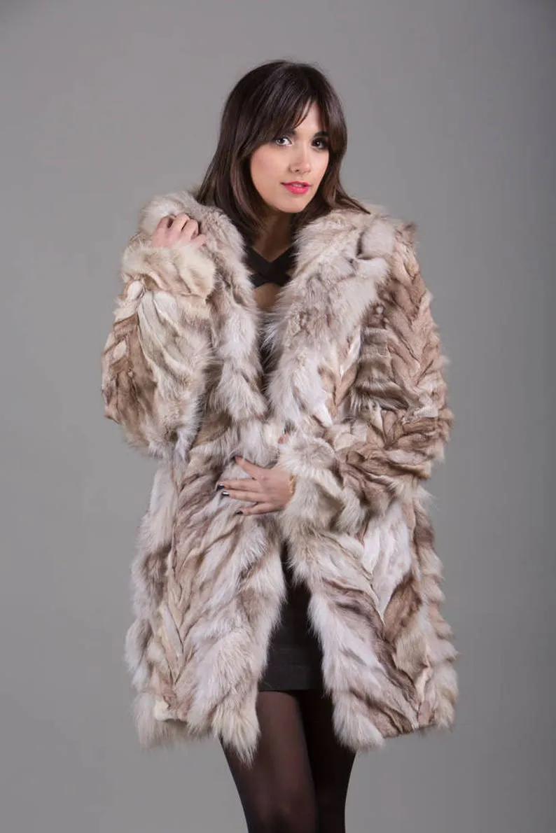 Blue Fox Fur Jacket