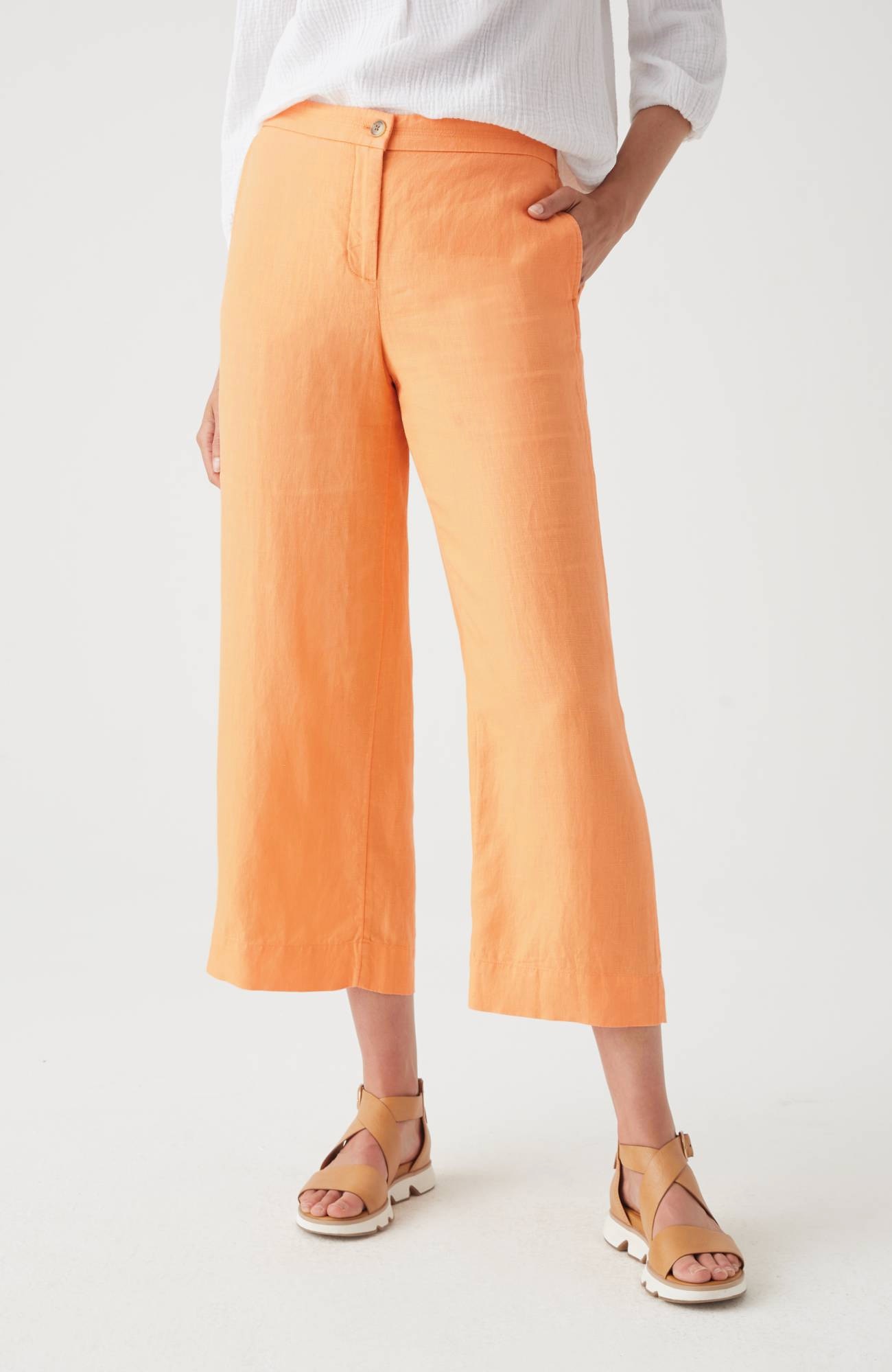 Easy Linen Wide-Leg Crops