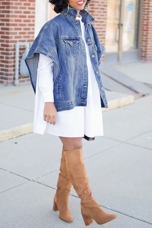 Blue On-trend Sleeveless Denim Jacket