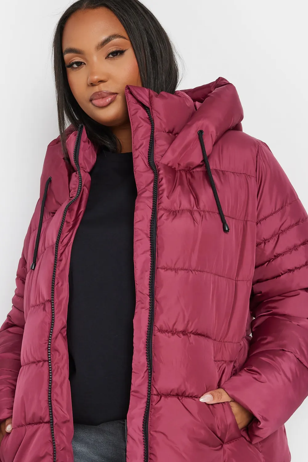 YOURS Curve Ivory White Sporty Puffer Coat