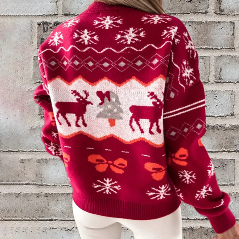 Christmas Round Neck Long Sleeve Casual Sweater