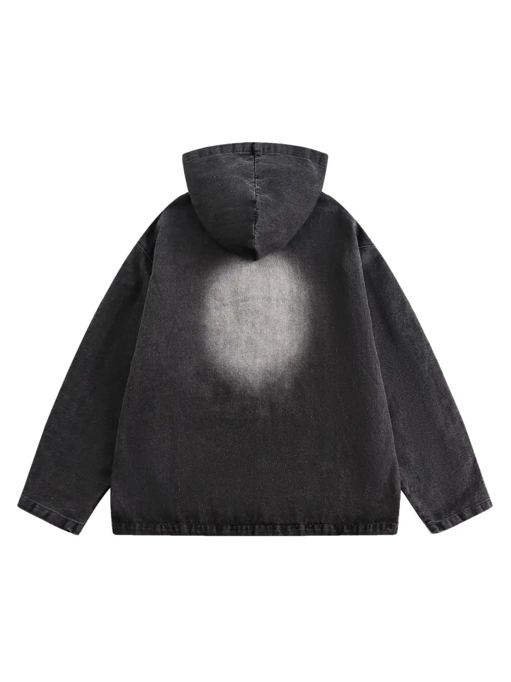 American Retro Distressed Washed Denim Hoodie