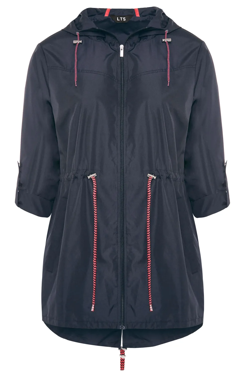 LTS Tall Black Dalmatian Print Pocket Parka