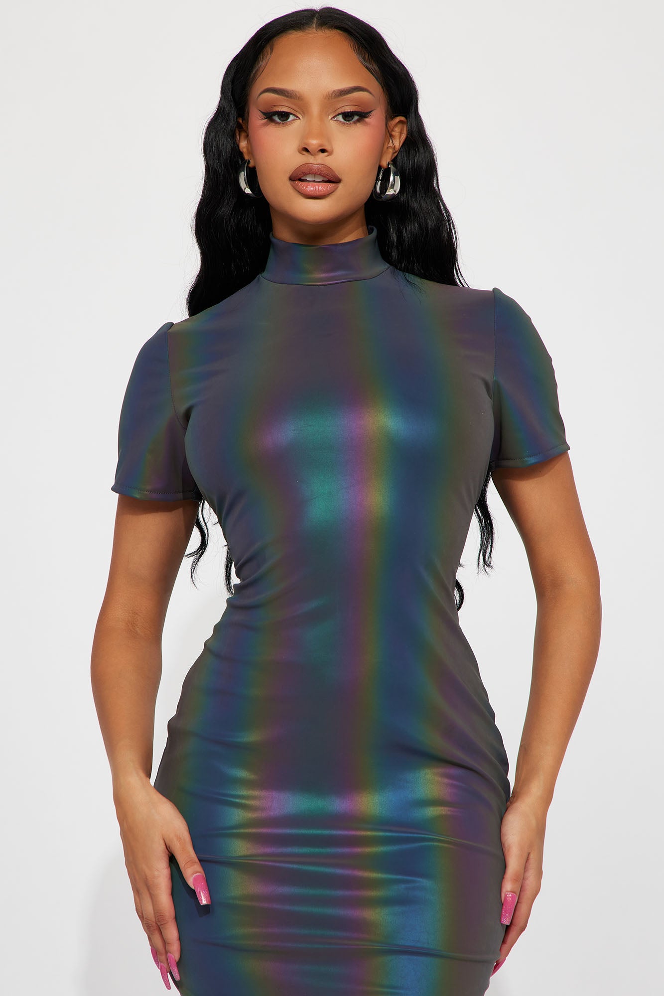 Irresistible Reflective Maxi Dress - Charcoal