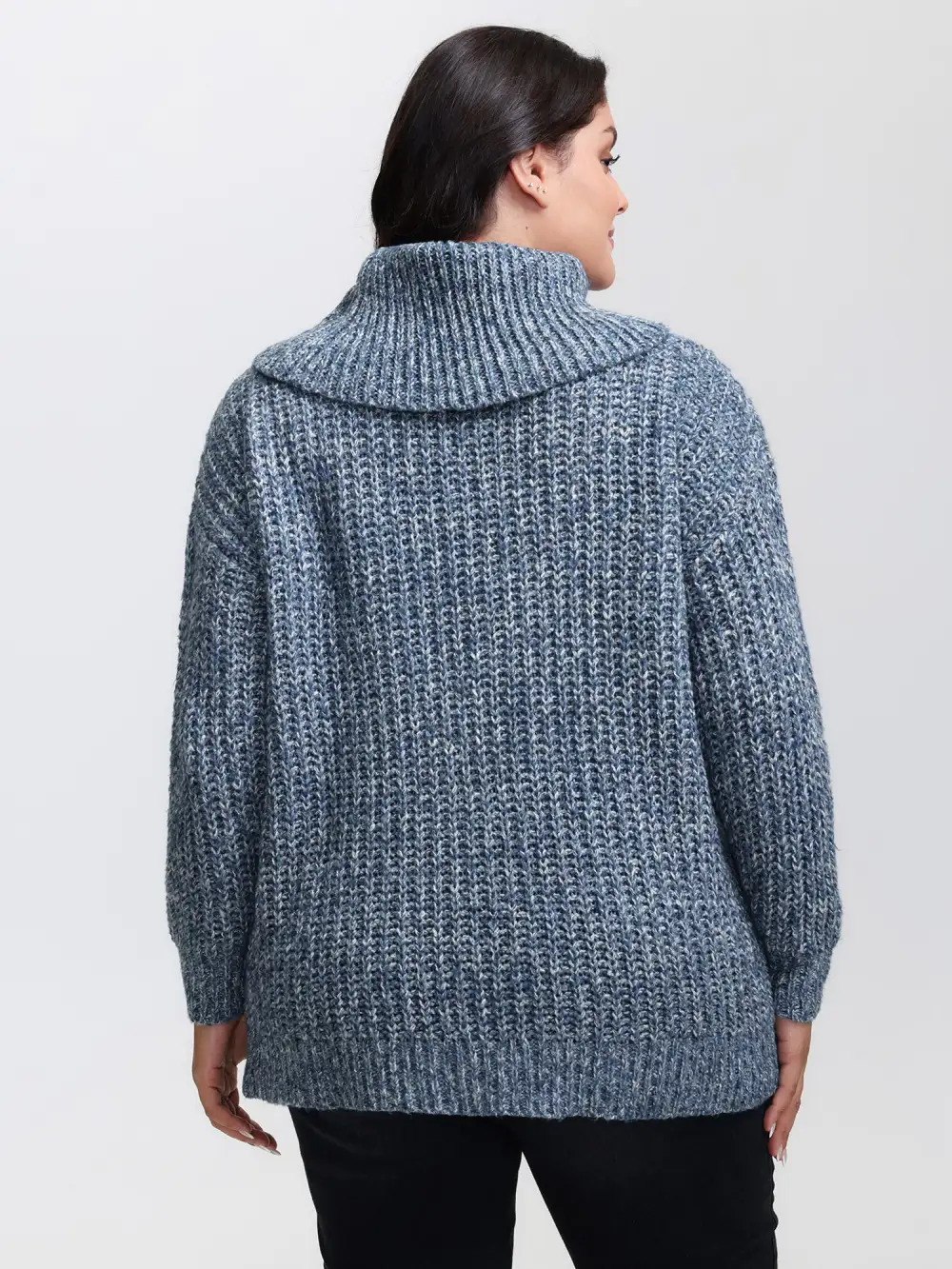 Heather Turtle Neck Solid Pullover