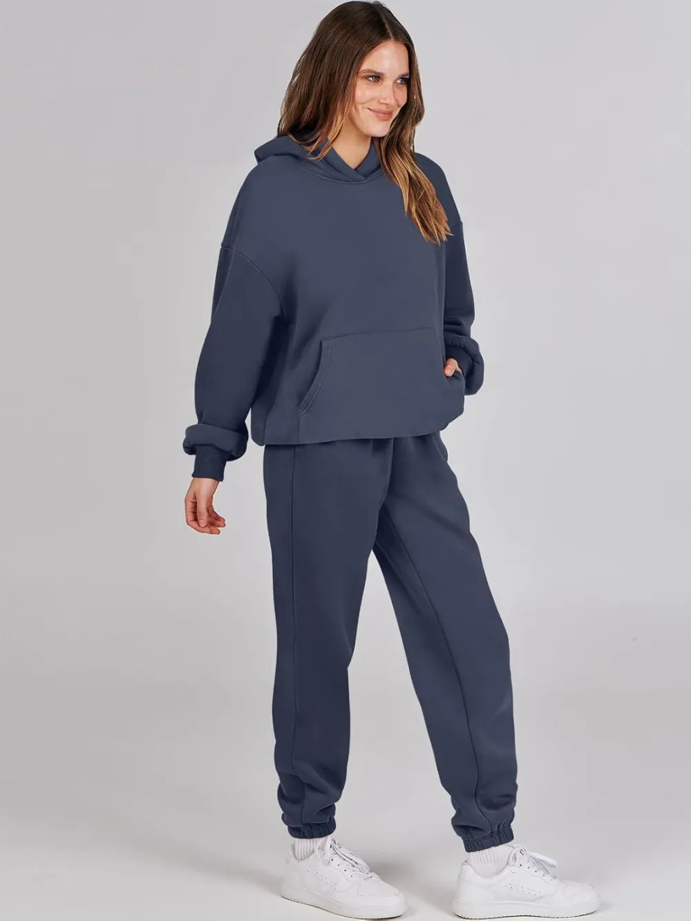 (Clearance Sale $1.99⚡) 2024 Women's Fall Oversized Casual Hoodie Two Piece Sweatshirt Jogging Pants Sweatshirt Set