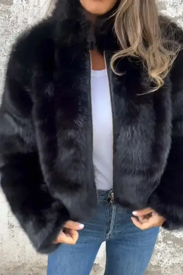 Mocha Luxe Faux Fur Jacket