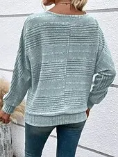 Women's Texture Blouse Blouse Plain Modern Casual Long Sleeve Crew Neck Regular Tops Daily Holiday Going out Black Wine Navy Blue Light Grey Gray Fall