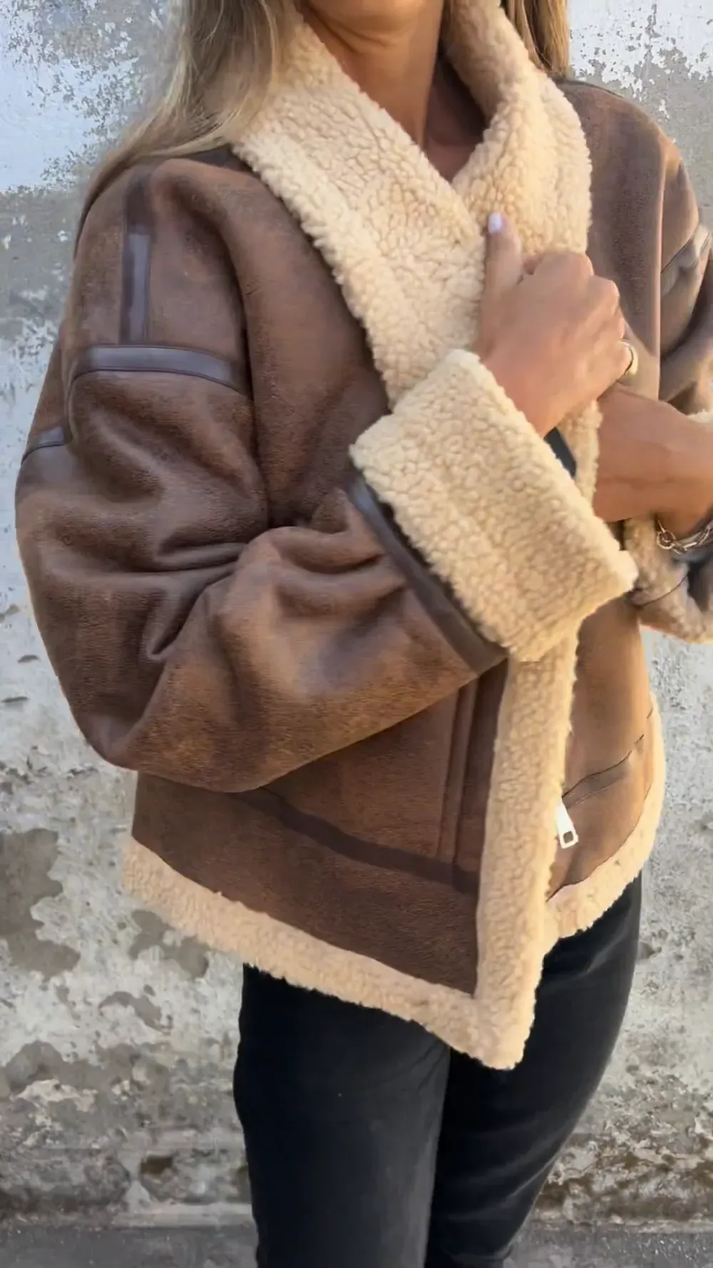 Rustic Aviator Shearling Jacket