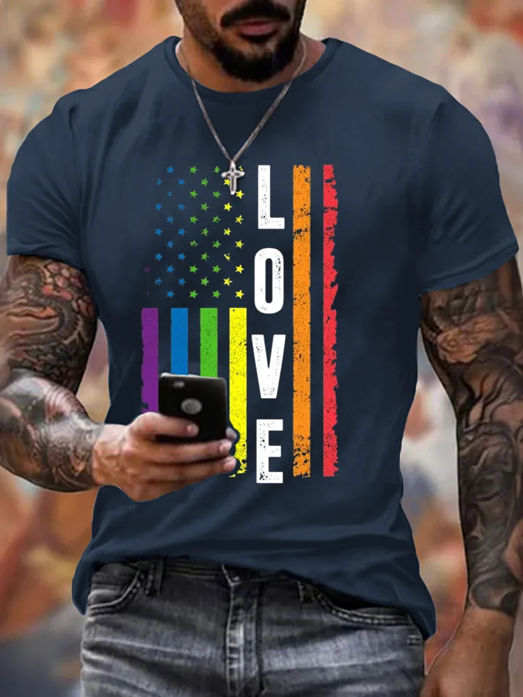 Gay Pride Gifts Men Women LGBT Rainbow Flag Gay Love T Shirt