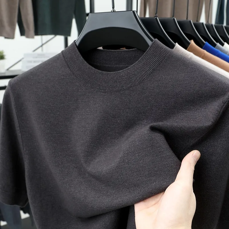 Last Day 50% OFF🔥2025 Spring and Summer Men's Stand Collar Cashmere Casual T-shirt (Buy 2 Free Shipping)