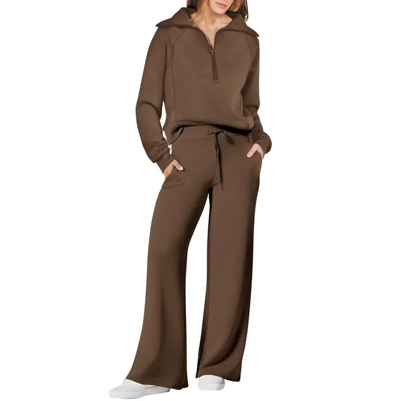 Women's 2-Piece Oversized Sweatsuit – Sweatshirt & Sweatpants Lounge Set.