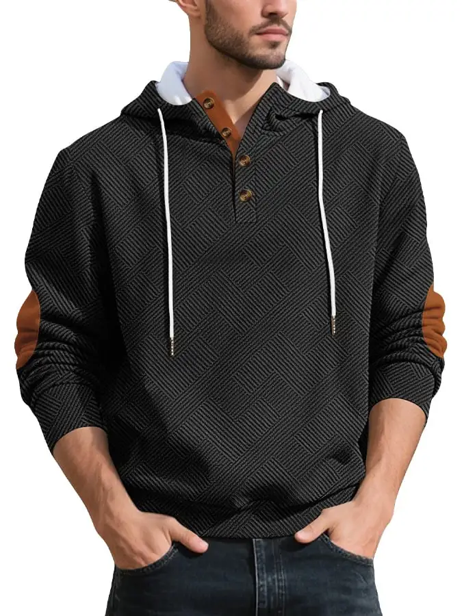 Men's Retro Comfort Warm Textured Fabric Design Sweatshirt