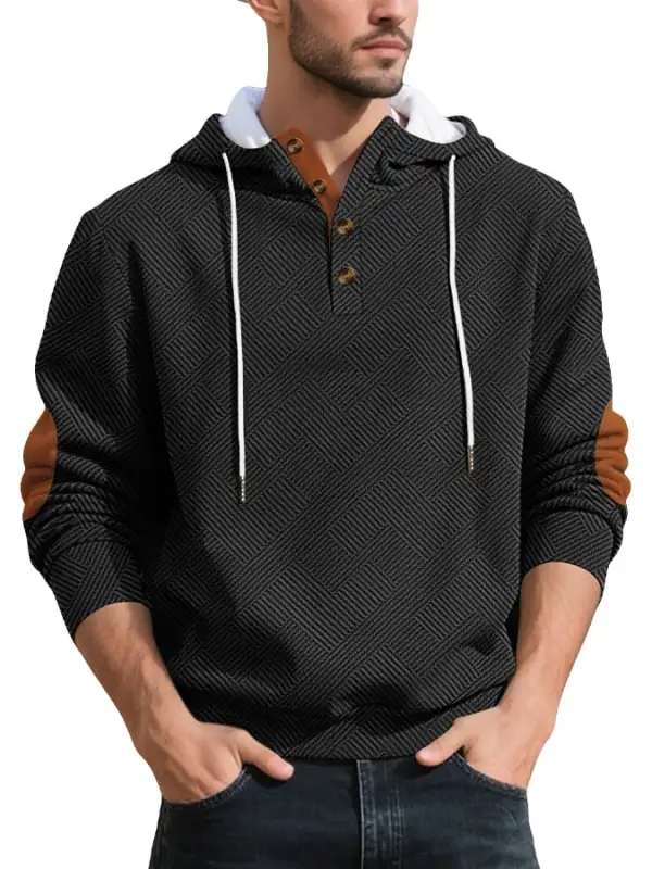 Men's Retro Comfort Warm Textured Fabric Design Sweatshirt