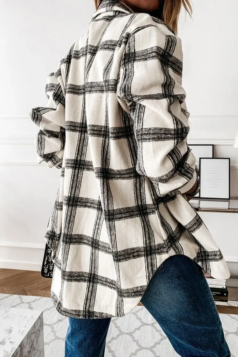 LOOSE FIT PLAID BIG BUTTONED JACKET