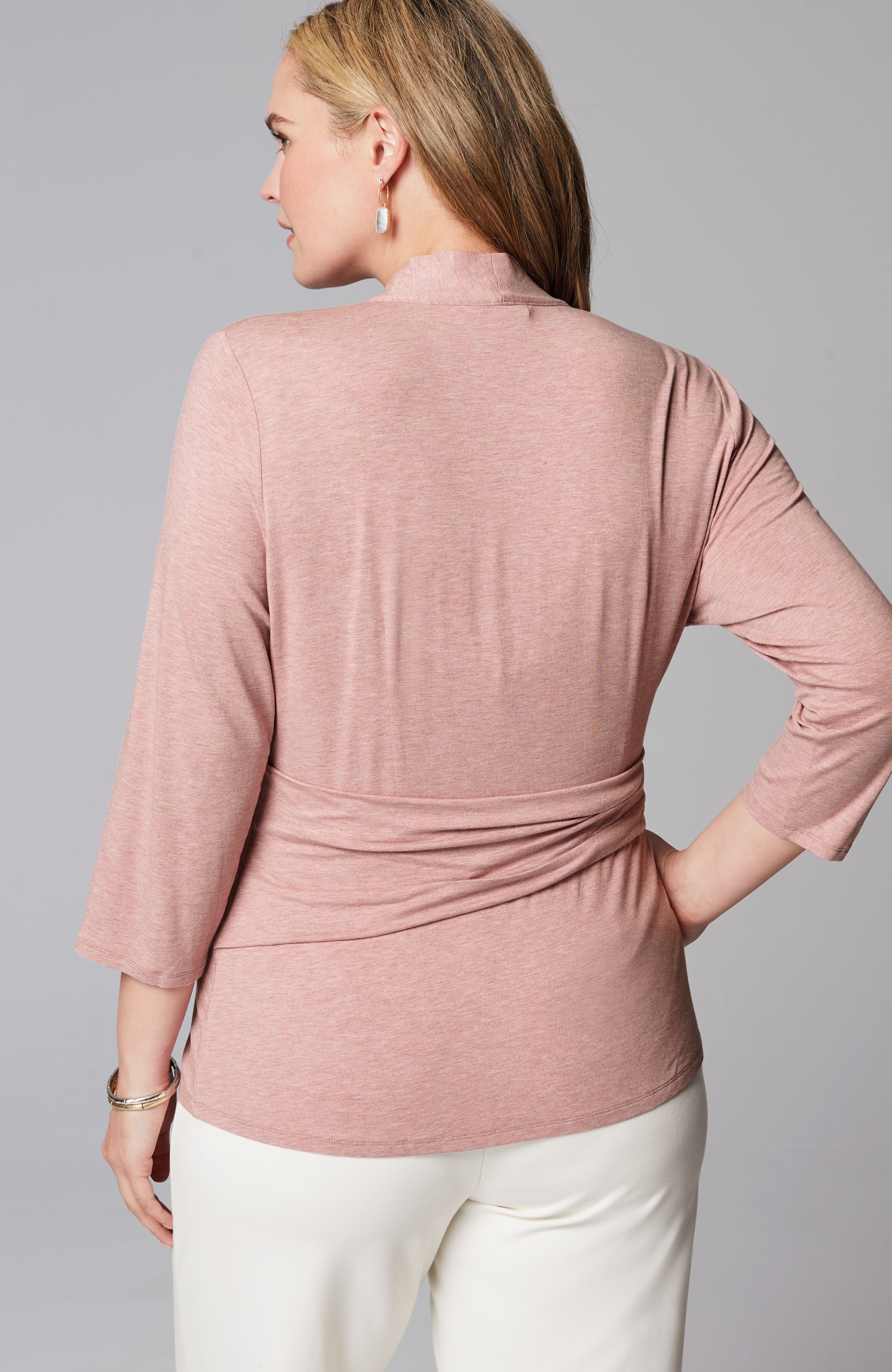 Wearever V-Neck Draped-Waist Top